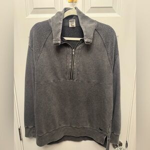 PINK Victoria's Secret Half-Zip Oversized Sweatshirt Washed Grey